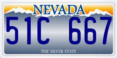 NV license plate 51C667