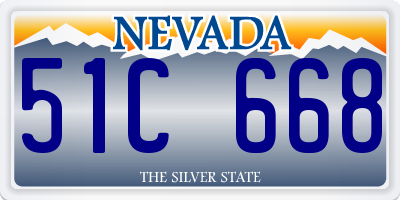 NV license plate 51C668