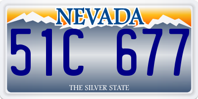 NV license plate 51C677
