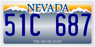 NV license plate 51C687