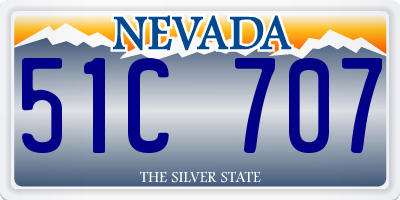 NV license plate 51C707