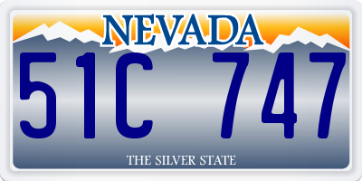 NV license plate 51C747