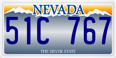 NV license plate 51C767
