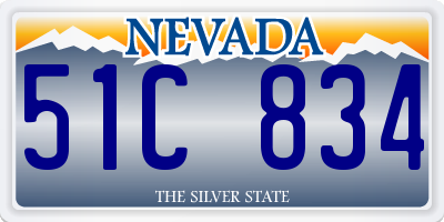 NV license plate 51C834