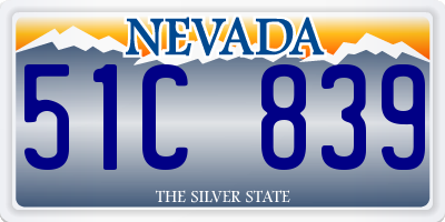 NV license plate 51C839