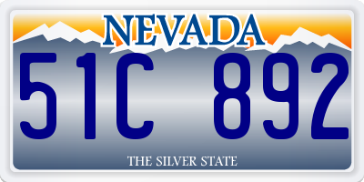 NV license plate 51C892