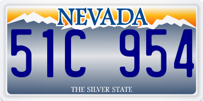 NV license plate 51C954