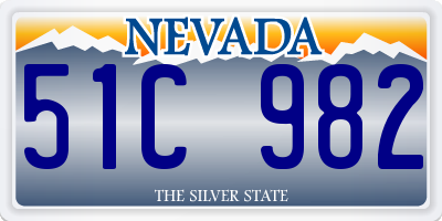 NV license plate 51C982