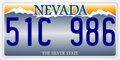 NV license plate 51C986