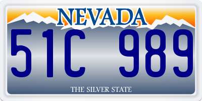 NV license plate 51C989