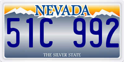 NV license plate 51C992
