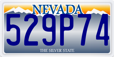 NV license plate 529P74