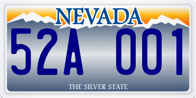 NV license plate 52A001