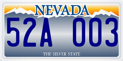 NV license plate 52A003