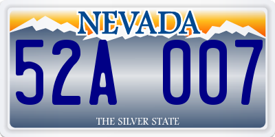 NV license plate 52A007
