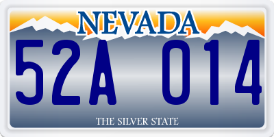 NV license plate 52A014