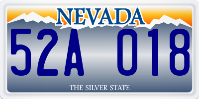 NV license plate 52A018