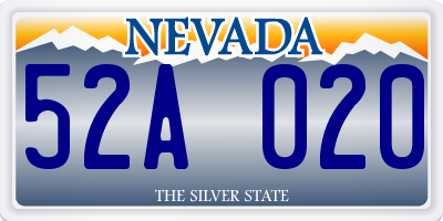 NV license plate 52A020