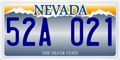 NV license plate 52A021