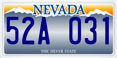 NV license plate 52A031