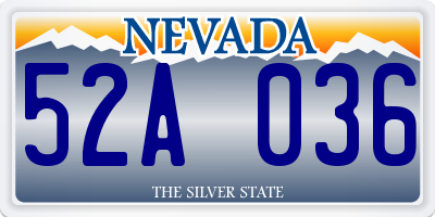NV license plate 52A036