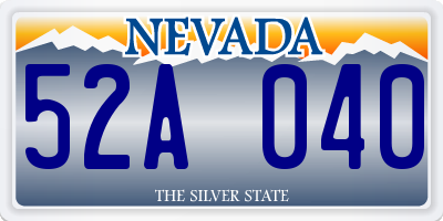 NV license plate 52A040