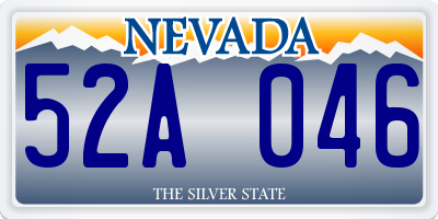 NV license plate 52A046