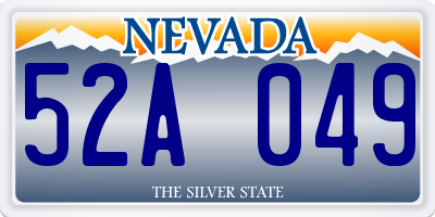 NV license plate 52A049