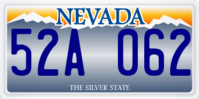 NV license plate 52A062