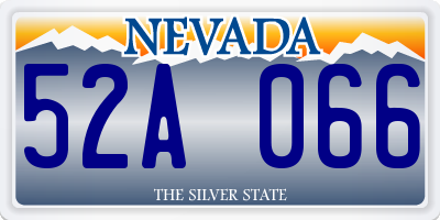 NV license plate 52A066