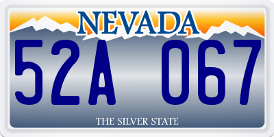 NV license plate 52A067