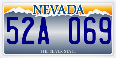 NV license plate 52A069