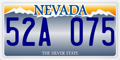 NV license plate 52A075