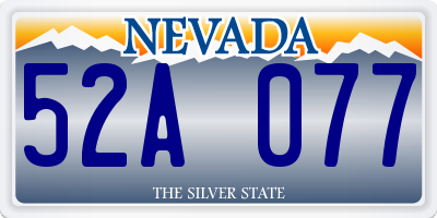 NV license plate 52A077