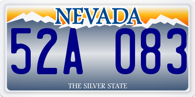 NV license plate 52A083