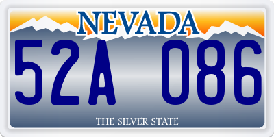 NV license plate 52A086
