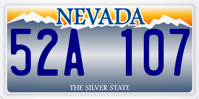 NV license plate 52A107