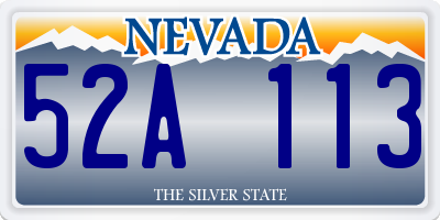NV license plate 52A113