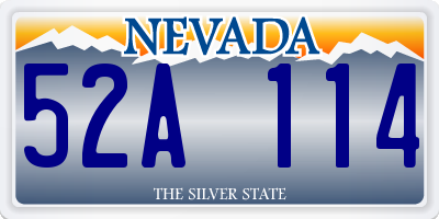 NV license plate 52A114