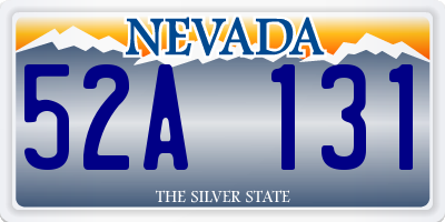 NV license plate 52A131