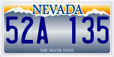 NV license plate 52A135