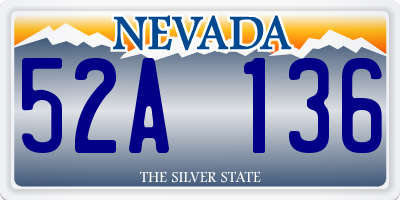 NV license plate 52A136