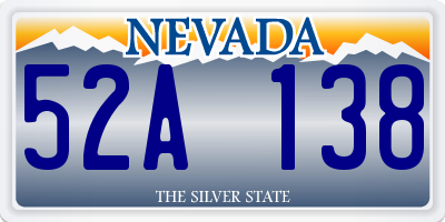 NV license plate 52A138