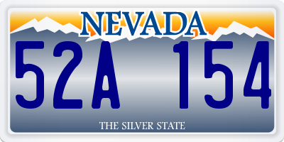 NV license plate 52A154