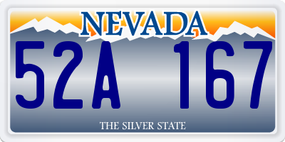 NV license plate 52A167