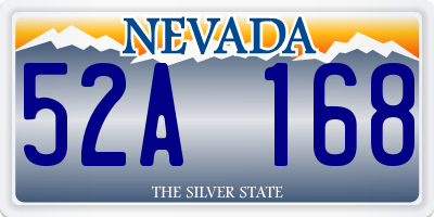 NV license plate 52A168