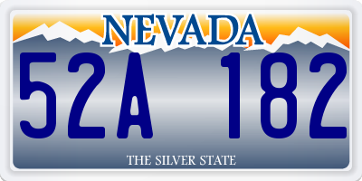 NV license plate 52A182