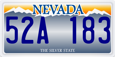 NV license plate 52A183