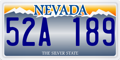 NV license plate 52A189