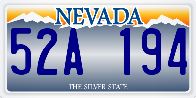 NV license plate 52A194